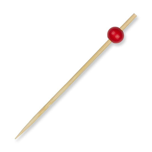 Bambus spyd, med rød bold, 12,5 cm, 100 St - Non Food / Hardware / grill tilbehør - bestik og porcelæn -