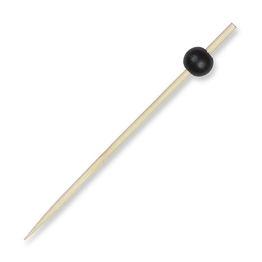 Bambus spyd med sort kugle, 12,5 cm, 100 St - Non Food / Hardware / grill tilbehør - bestik og porcelæn -