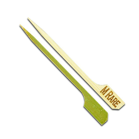Bambus spyd, med blad ende, med inskriptionen "M Rare", 9cm, 100 St - Non Food / Hardware / grill tilbehør - bestik og porcelæn -