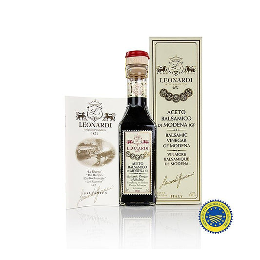 Leonardi - Aceto Balsamico di Modena IGP, Francobollo, 10 år, 250 ml - Olier - Balsamico Leonardi -