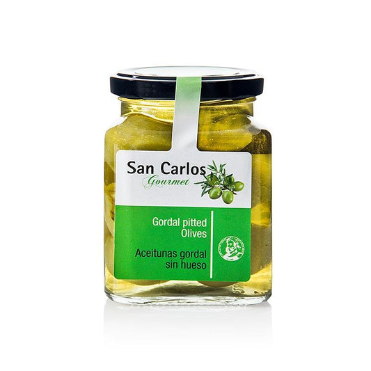 Grønne oliven, stenet, Gordal, San Carlos Gourmet, 300 g - pickles, konserves, antipasti - oliven / oliven pasta -
