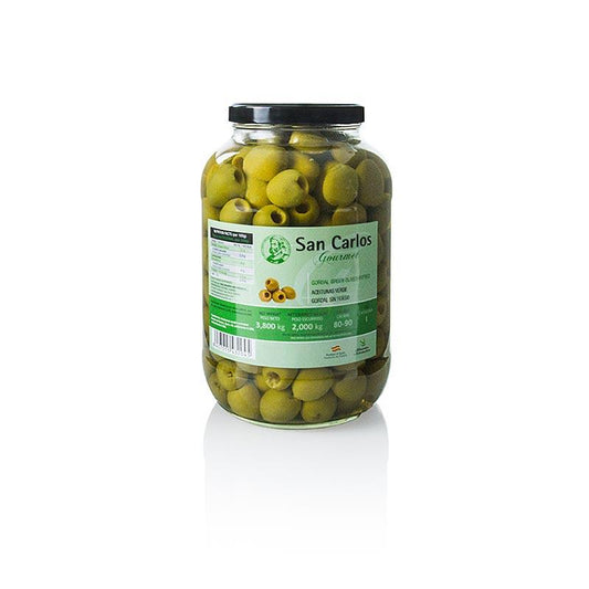 Grønne oliven, stenet, Gordal, San Carlos Gourmet, 3,8 kg - pickles, konserves, antipasti - oliven / oliven pasta -