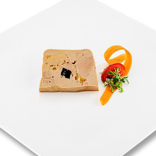 Foie Gras blok med stykker, 3% trøfler, foie gras, trapez, Rougié, 180 g - ænder, gæs, Foie Gras - Fresh / Dåse - gås / duck liver -
