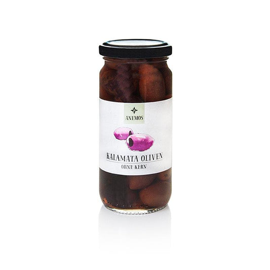 Sorte oliven, uden sten, kalamata oliven, Lake, Anemos, 227 g - pickles, konserves, antipasti - oliven / oliven pastaer -