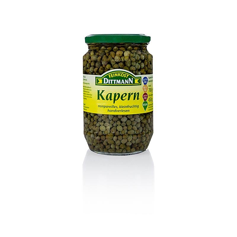 Kapers "nonpareils", ø 4-7mm, Dittmann, 700 g - pickles, konserves, antipasti - Pickles & Tørret -