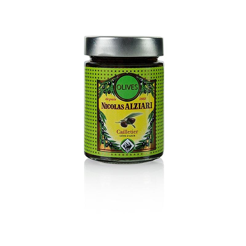 Oliven blanding, grøn & sort Cailletier, indlagt med kerne Alziari, 220 g - pickles, konserves, antipasti - oliven / oliven pastaer -