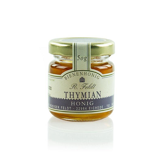 Timian honning, urteagtige, højaromatisk, 50 g - honning, syltetøj, frugtsmørepålægsprodukter - honning biavl Creutzfeldt -
