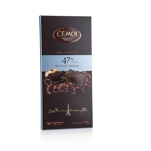 Chokolade panel - mørk 47% kakao, de Sel med Fleur, Cémoi, 100 g -
