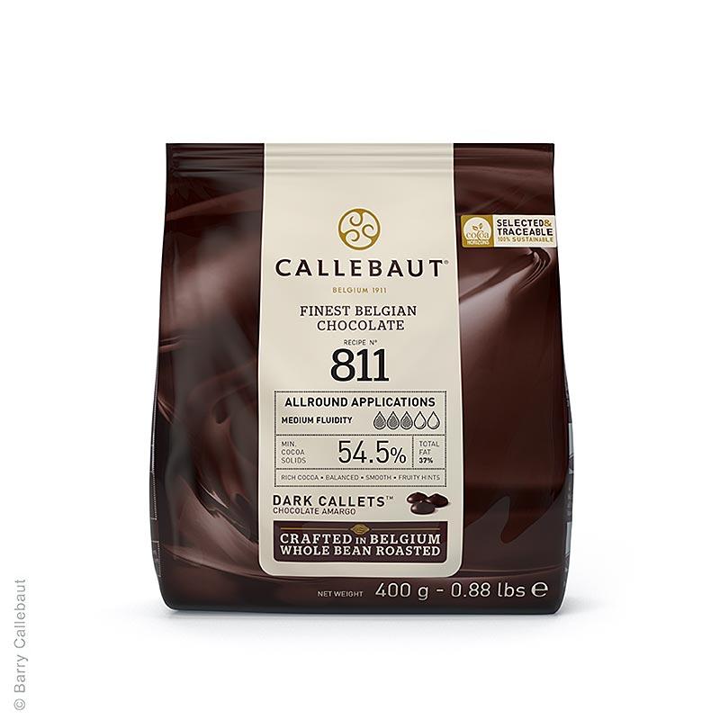 Mørk chokolade, Callet, 54,5% kakao, 400 g - overtrækschokolade forme, chokoladevarer - Callebaut overtrækschokolade -