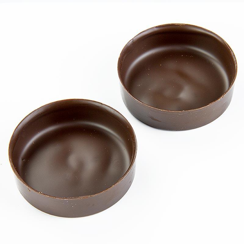 Chokolade Shape Round medium, mørk, ø 57x16mm, 100 St -