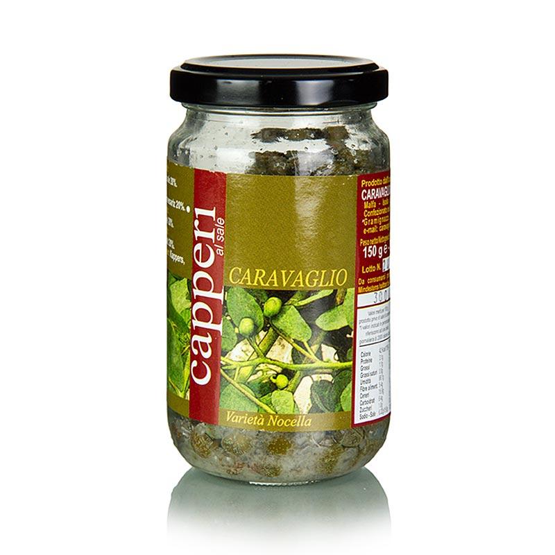 Kapers, lille, ø 7-8mm i havsalt, Caravaglio, 150 g - pickles, konserves, antipasti - Pickles & Tørrede -