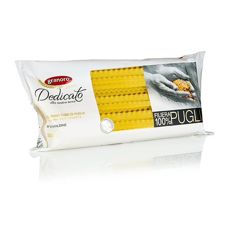 GRANORO Dedicato - Mafaldine, bølgede Bandnudel / Garter (10mm), No.5, 500 g - nudler, noodle produkter, friske / tørrede - tørrede nudler -