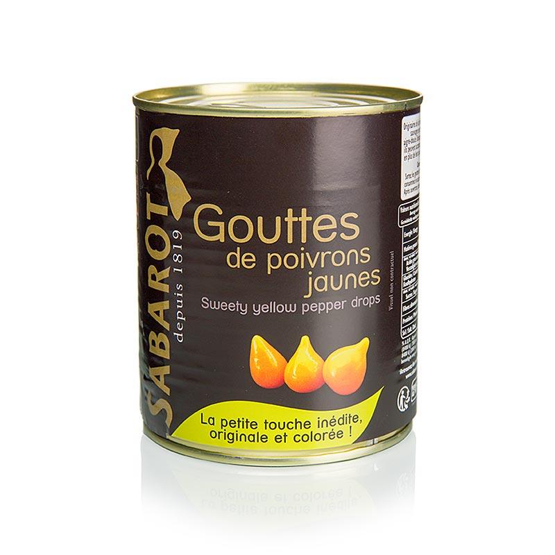 Paprika dråber, gul, Sweety Drops, "Gouttes de Poivron" 793 g - pickles, konserves, antipasti - Pickles & Tørret -