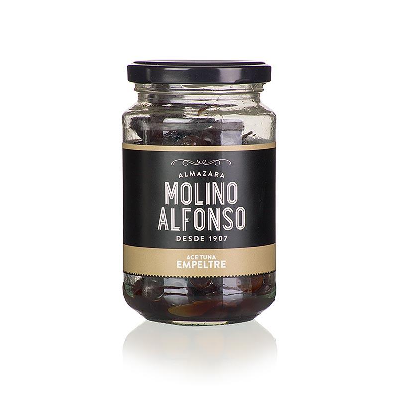 Sorte oliven med kerne Empeltre, naturlige, Molino Alfonso, 200 g - pickles, konserves, antipasti - oliven / oliven pastaer -