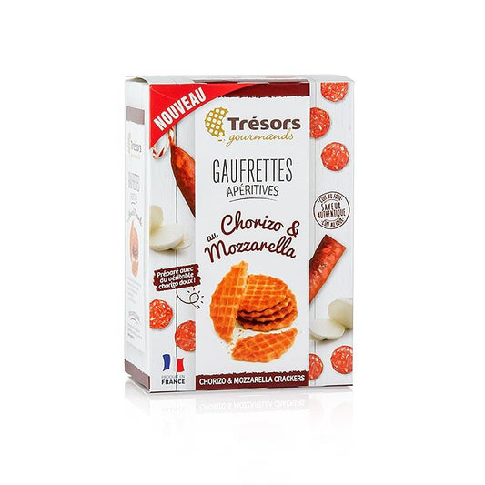 Bar snack Trésors - Gaufrettes, fransk. Mini vafler med chorizo ​​og mozzarella, 60 g - kiks, chokolade, snacks - Snacks & snacks -