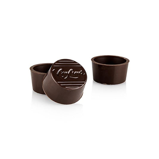 Chokolader halvskaller, rund, mørk, diameter op til 30/25 / 16mm, Läderach, 2.016 kg, 672 St -