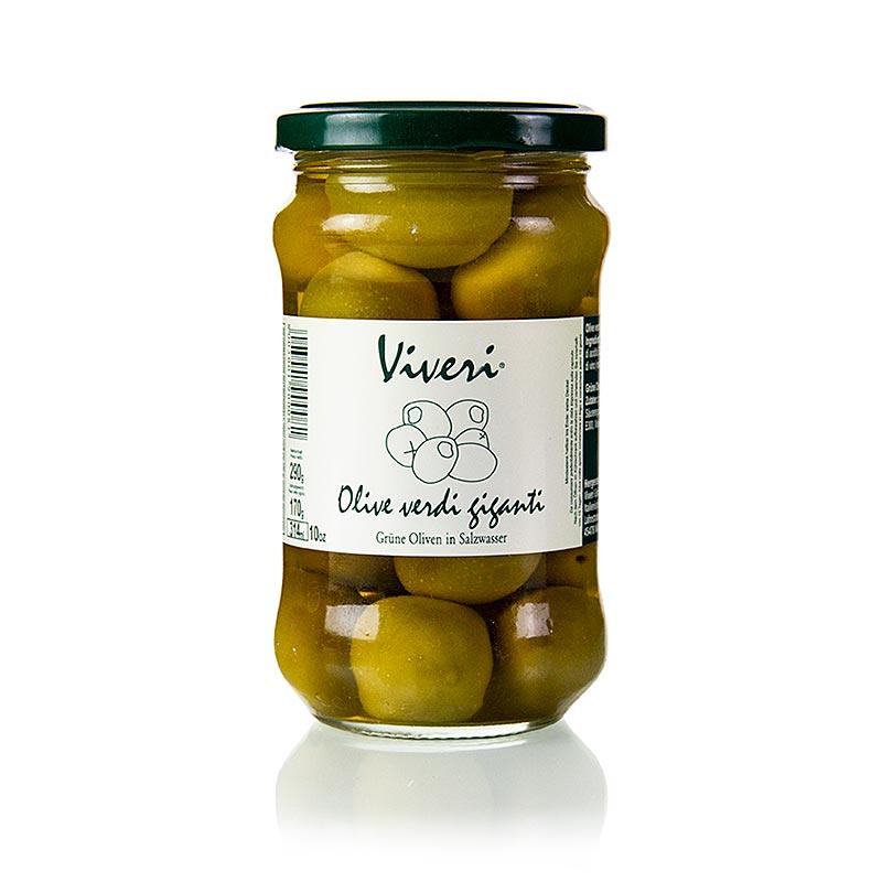 Grønne oliven med kerne Gigante, i Lake, Viveri, 290 g - pickles, konserves, startere - Olivenolie / oliven pastaer -