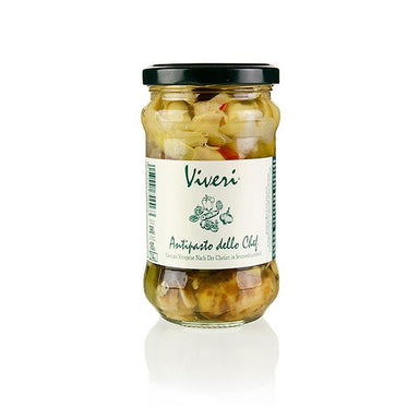 Syltede blandede antipasti - dello Kok i solsikkeolie, 290 g - pickles, konserves, antipasti - appetitvækkere Viveri -