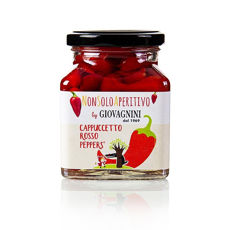 Pepperoni dråber Giovagnini Cappuccetto Pepper Rosso, 310 g - pickles, konserves, antipasti - appetitvækkere Viveri -
