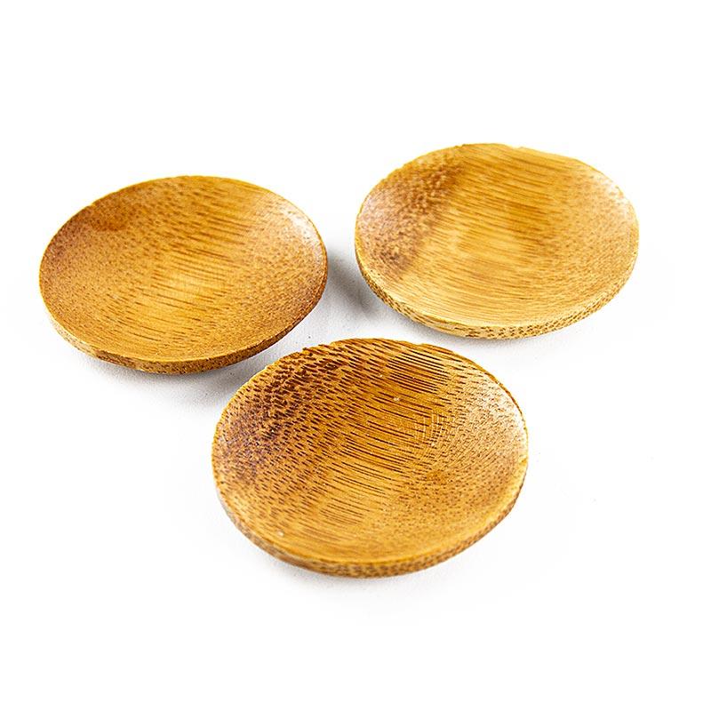 Genanvendelig bambus shell brun, rund, Ø 6cm, tåler maskinopvask, 25 St - Non Food / Hardware / grill tilbehør - bestik og porcelæn -