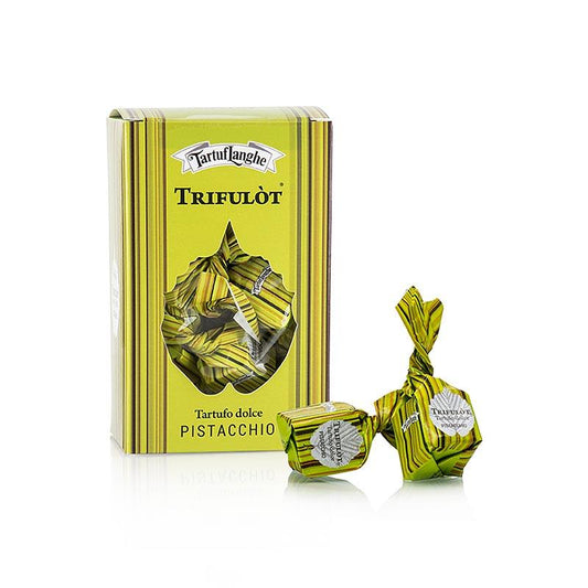 Mini chokolade trøfler "trifulòt", pistacie, Tartuflanghe, 105 g - kiks, chokolade, snacks - kager og chokolade -