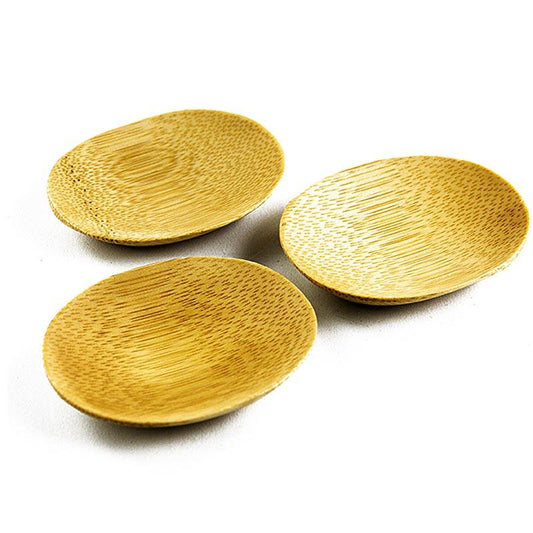 Genanvendelig bambus shell brun, oval, 7,7x6,3cm, tåler maskinopvask, 25 St - Non Food / Hardware / grill tilbehør - bestik og porcelæn -