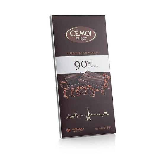 Chokolade panel - Dark, 90% Cocoa, Cémoi, 80 g -