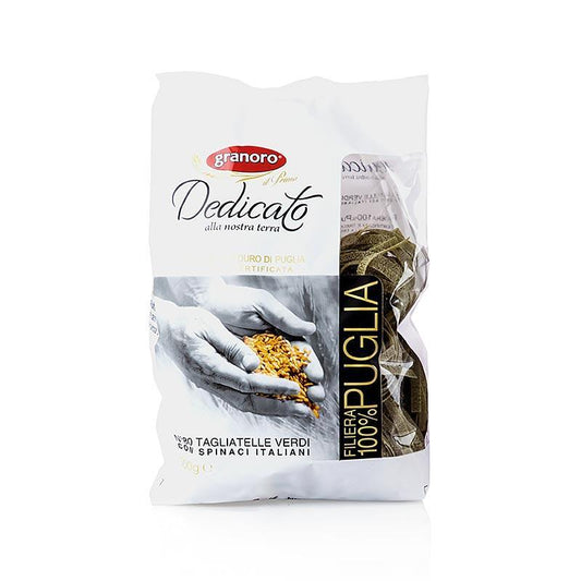 GRANORO Dedicato - Tagliatelle Nidi Spinaci, No.80, Ribbon Pasta reder, 500 g - nudler, nudelprodukter, frisk / tørret - tørrede nudler -