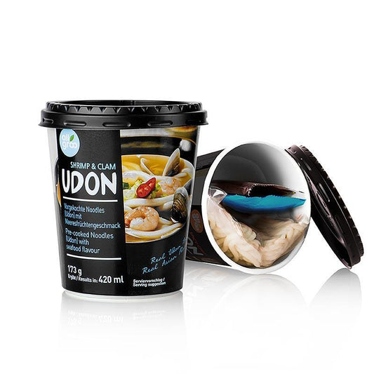 Udon Cup Nudler, rejer & Clam (skaldyr), Sydkorea, Allgroo, 173 g - Asien og etnisk mad - Asien nudler -