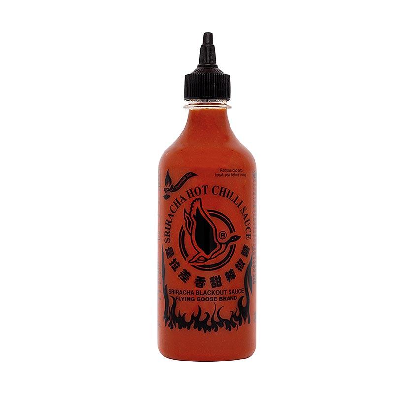 Chili sauce - Sriracha, Blackout, brutalt skarp, Flying Goose, 455 ml