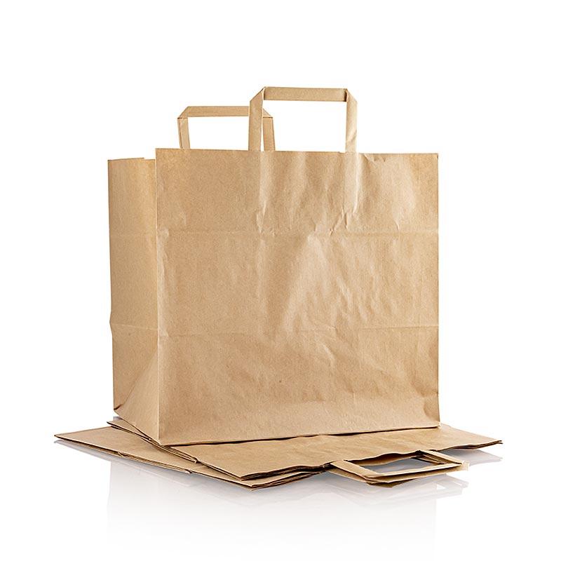Bæret taske, papir, brun, 320x210x320mm, 200 st