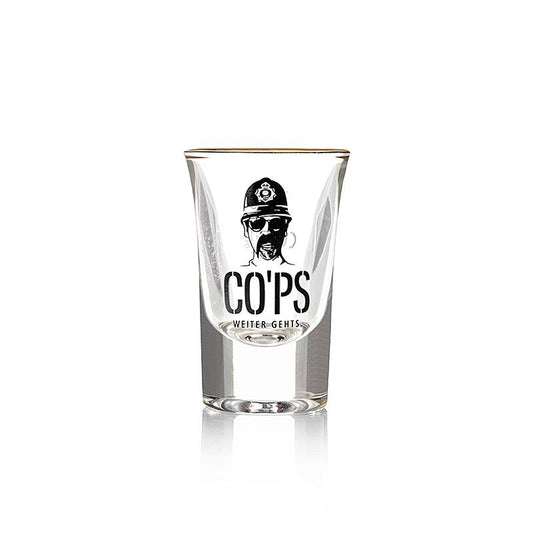 Cops skudglas 2cl med guldkant, 20 ml