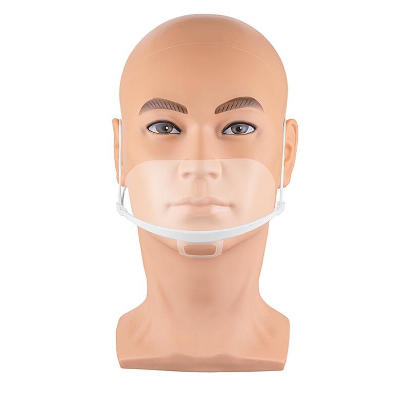 Mund næse maske, gennemsigtig og hvid, lavet af polycarbonat, 100% chef, 1 stk
